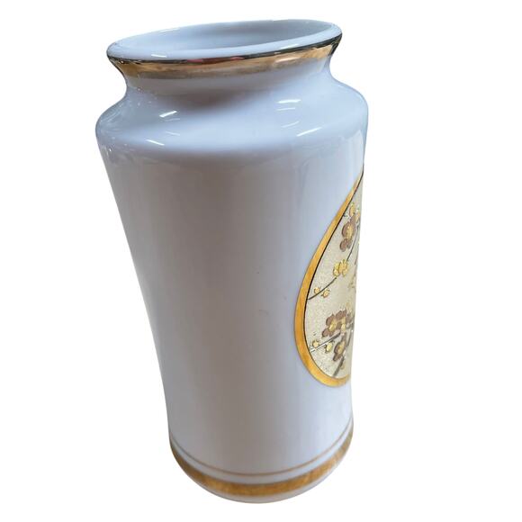 Vintage Art of Chokin Japanese Vase White Procelain with Gold Trim GUC - Picture 3 of 7